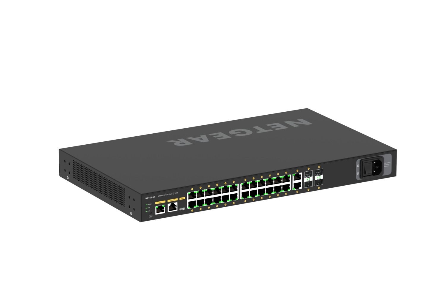 NETGEAR AV Line Managed Switch 24x 1G PoE+ 300W, 2x 1G and 4x SFP M4250-26G4F-PoE+