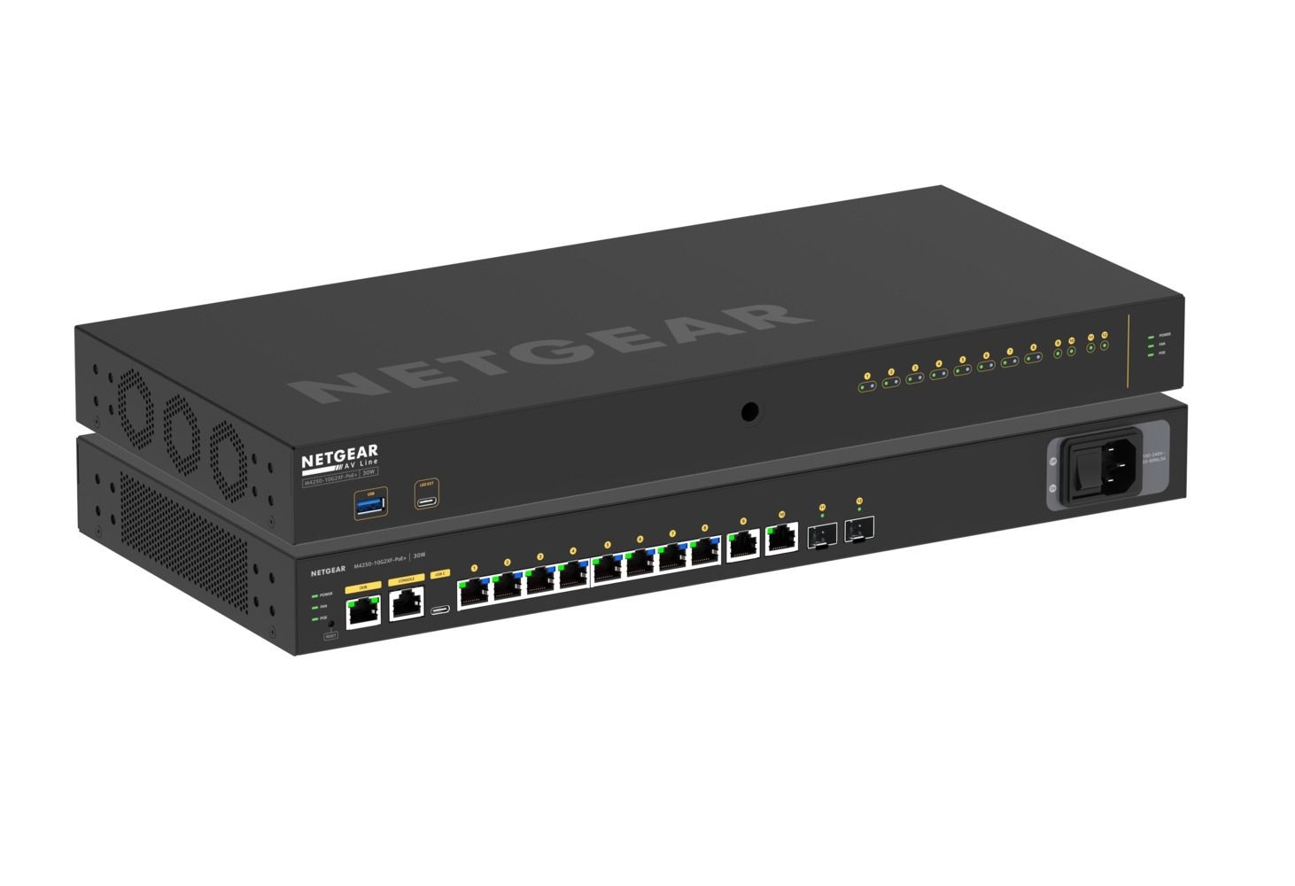 NETGEAR - M4250 12-Port 10G2XF PoE+ Stackable Managed Switch (240W PSU)