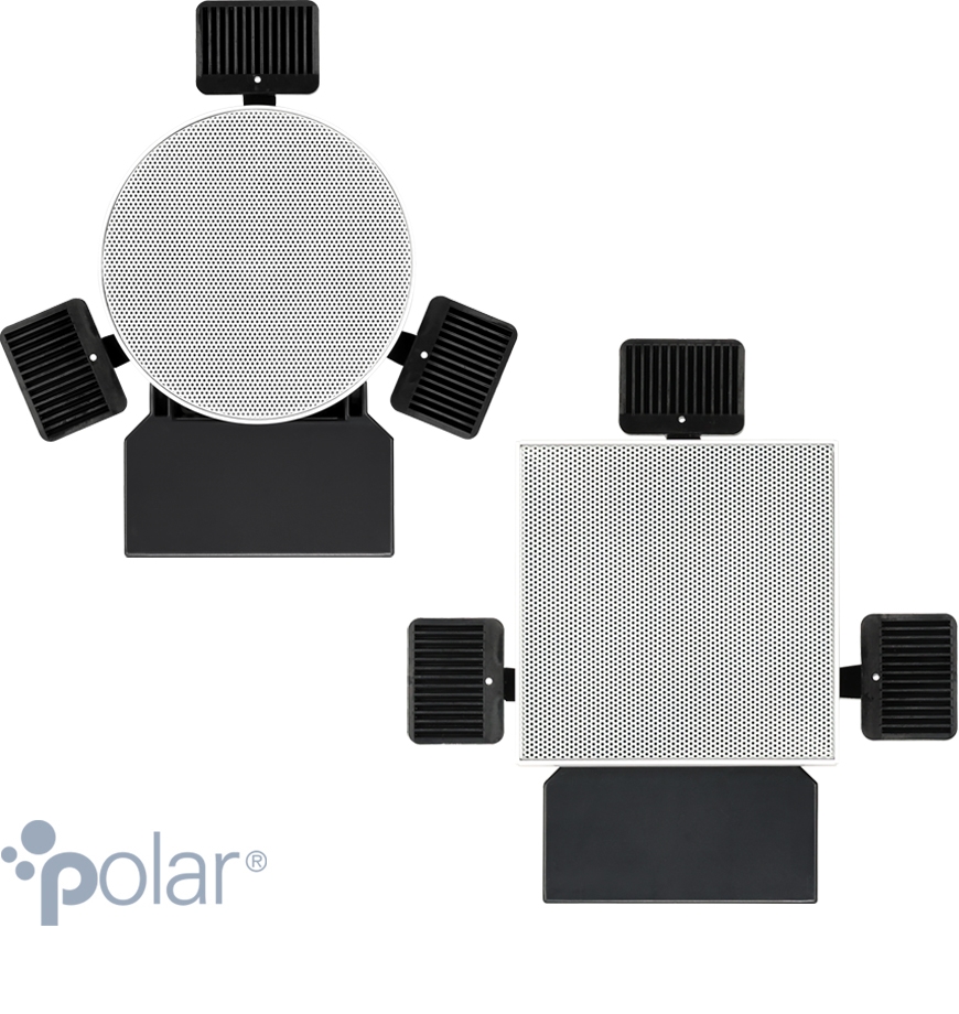 Loa tích hợp hai đường tiếng không viền với góc phân tán 180°. Loa trầm 4” + loa tweeter vòm 1”, công suất 60 watt.