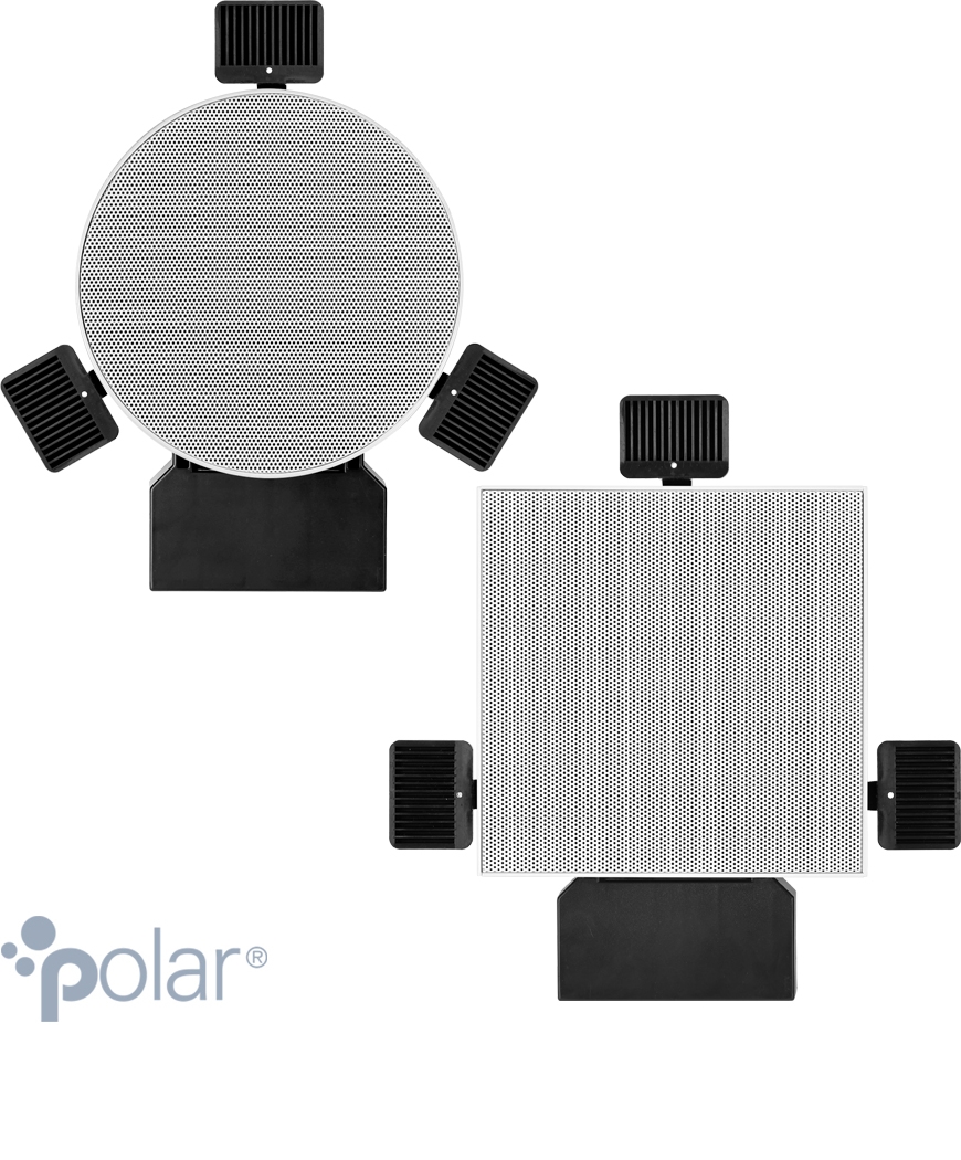 Loa tích hợp hai đường tiếng không viền có hiệu suất cao và độ phân tán 180°. Loa trầm 6,5” + loa tweeter vòm 1”, công suất 120 watt.