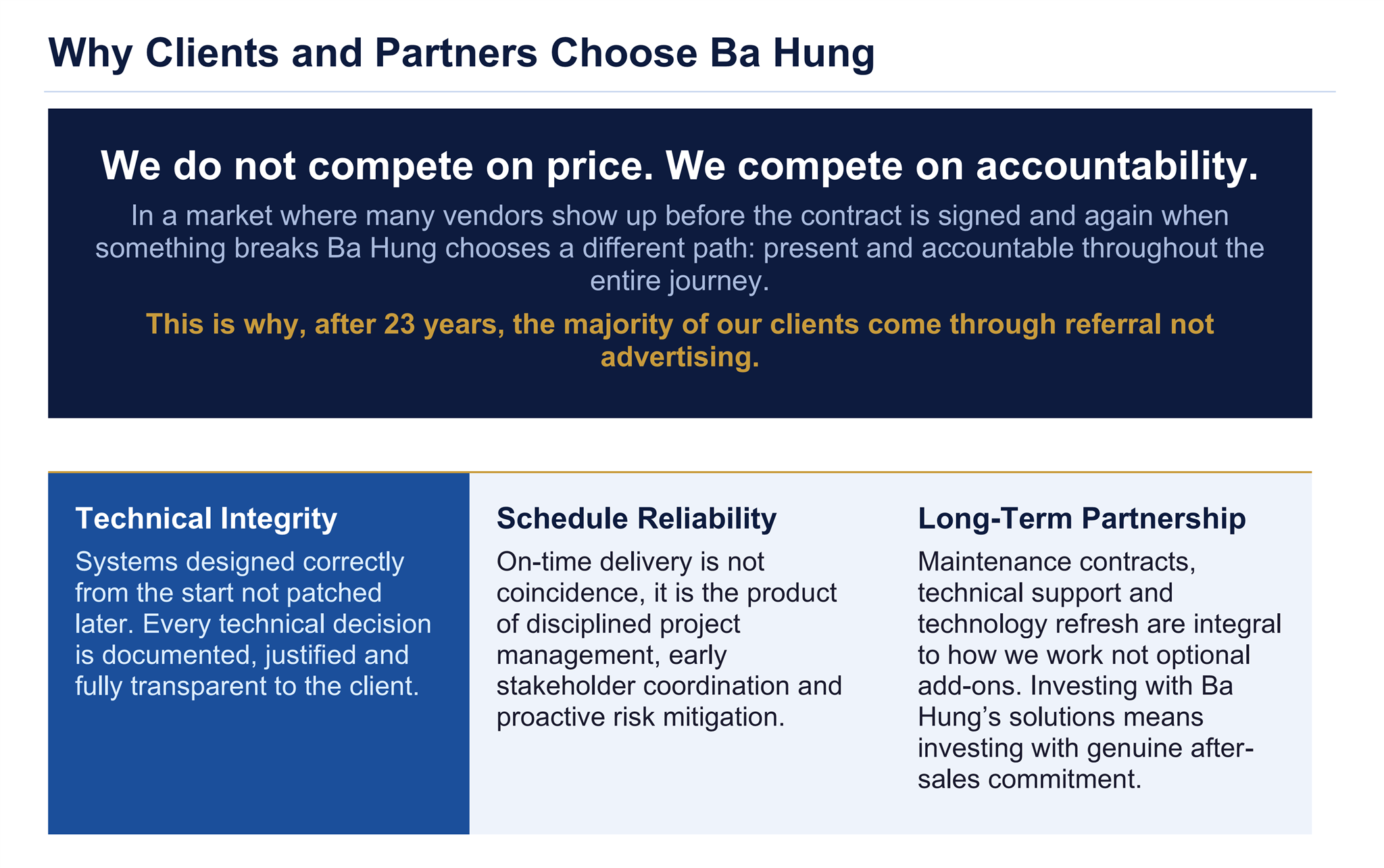 Why Clients and Partners Choose Ba Hung